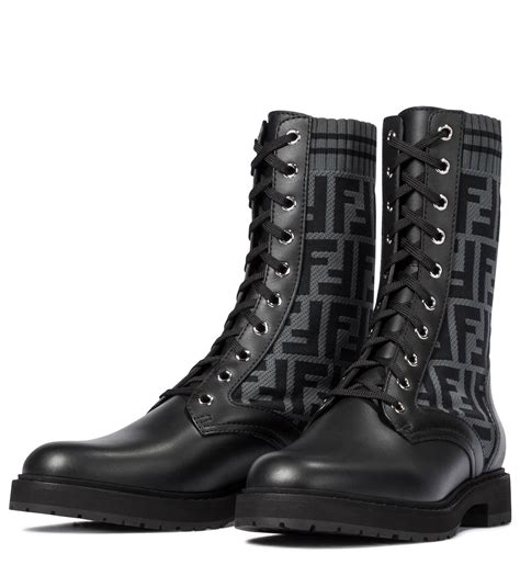 fendi crocodile boots black|fendi combat boots.